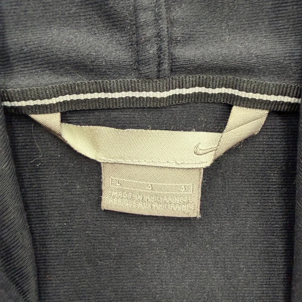 Nike Mens Full Zip Hoodie Black Spellout Logo Polyester Track Jacket Large‎